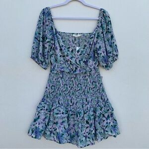 Lush Green and Purple Ruffled Tiered Sundress Womens Large Smocked